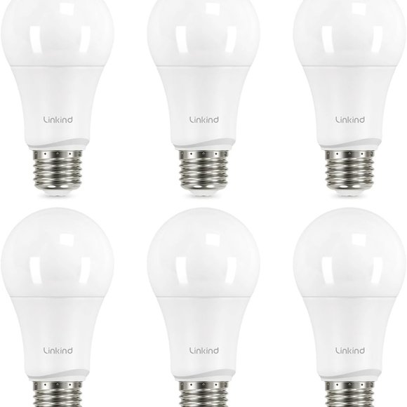 Linkind Dimmable A19 LED Light Bulbs, 100W Equivalent, E26 Base, 5000K Daylight, - Picture 1 of 7
